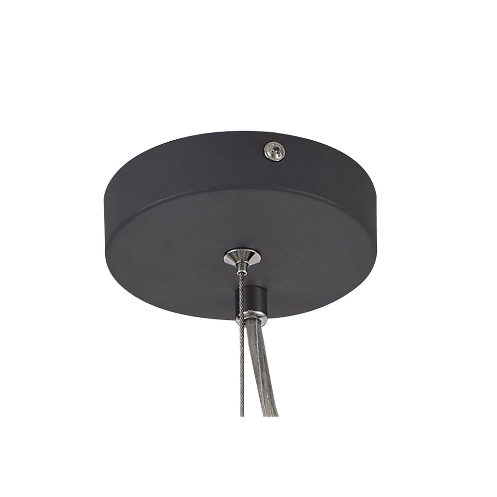 NL81179 Nivarna 4 Light Adjustable Pendant Matt Grey/Polished Chrome/Cognac