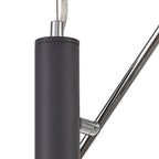 NL81179 Nivarna 4 Light Adjustable Pendant Matt Grey/Polished Chrome/Cognac