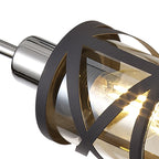 NL81179 Nivarna 4 Light Adjustable Pendant Matt Grey/Polished Chrome/Cognac