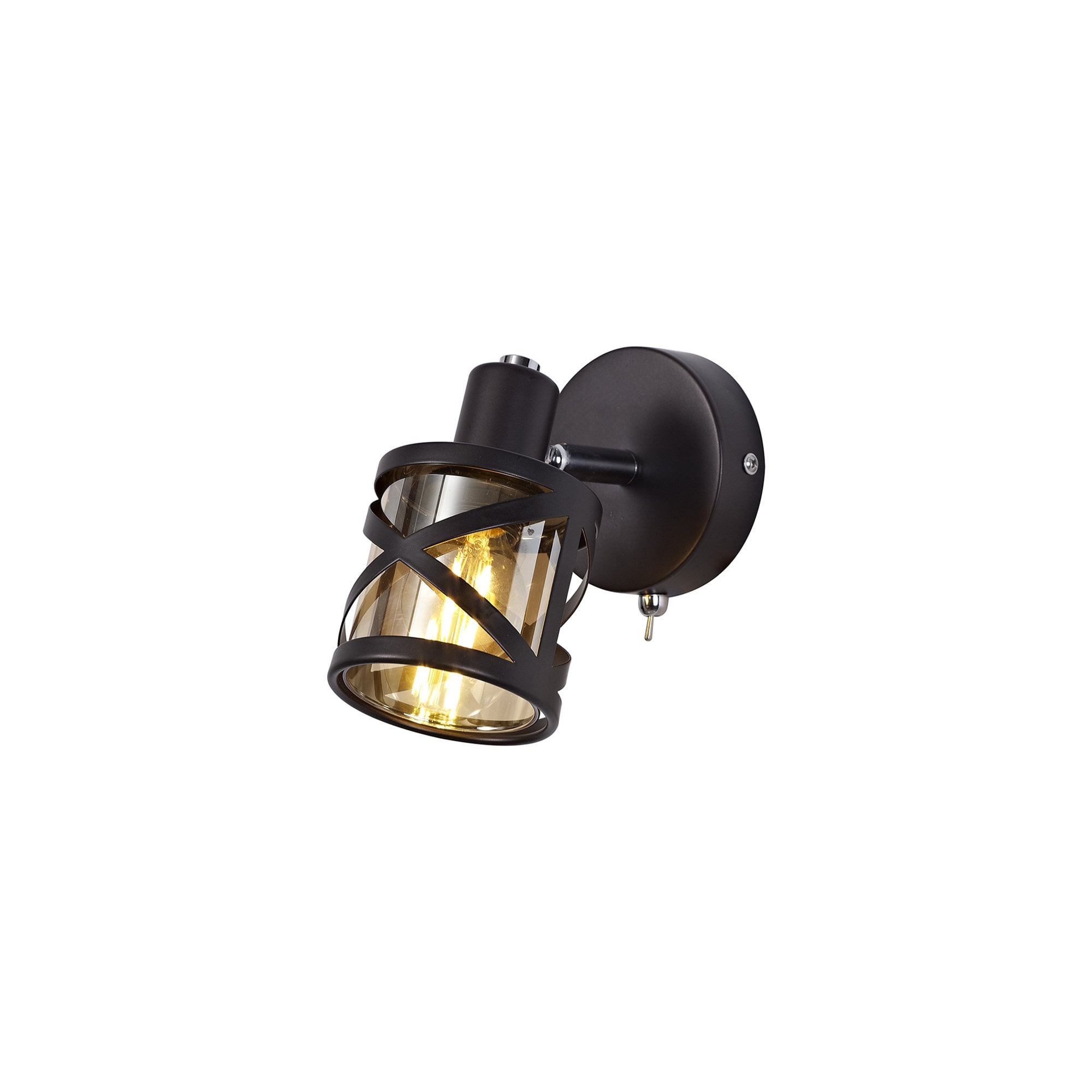 NL81439 Nivarna 1 Light Spot Light Oiled Bronze/Polished Chrome/Amber