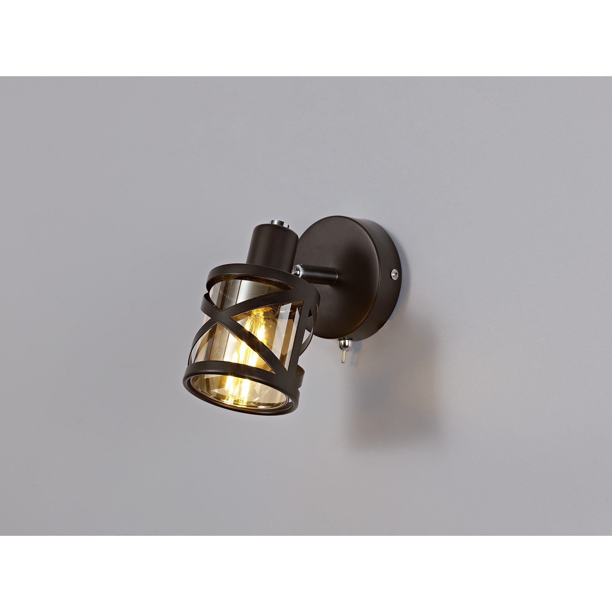NL81439 Nivarna 1 Light Spot Light Oiled Bronze/Polished Chrome/Amber