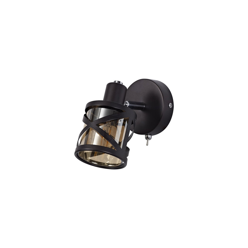 NL81439 Nivarna 1 Light Spot Light Oiled Bronze/Polished Chrome/Amber