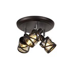 NL81449 Nivarna 3 Light Round Spot Light Oiled Bronze/Polished Chrome/Amber