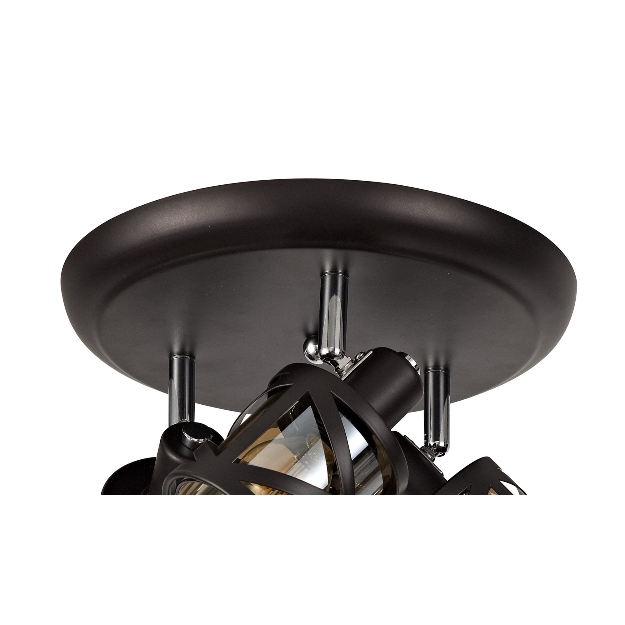 NL81449 Nivarna 3 Light Round Spot Light Oiled Bronze/Polished Chrome/Amber