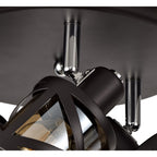 NL81449 Nivarna 3 Light Round Spot Light Oiled Bronze/Polished Chrome/Amber