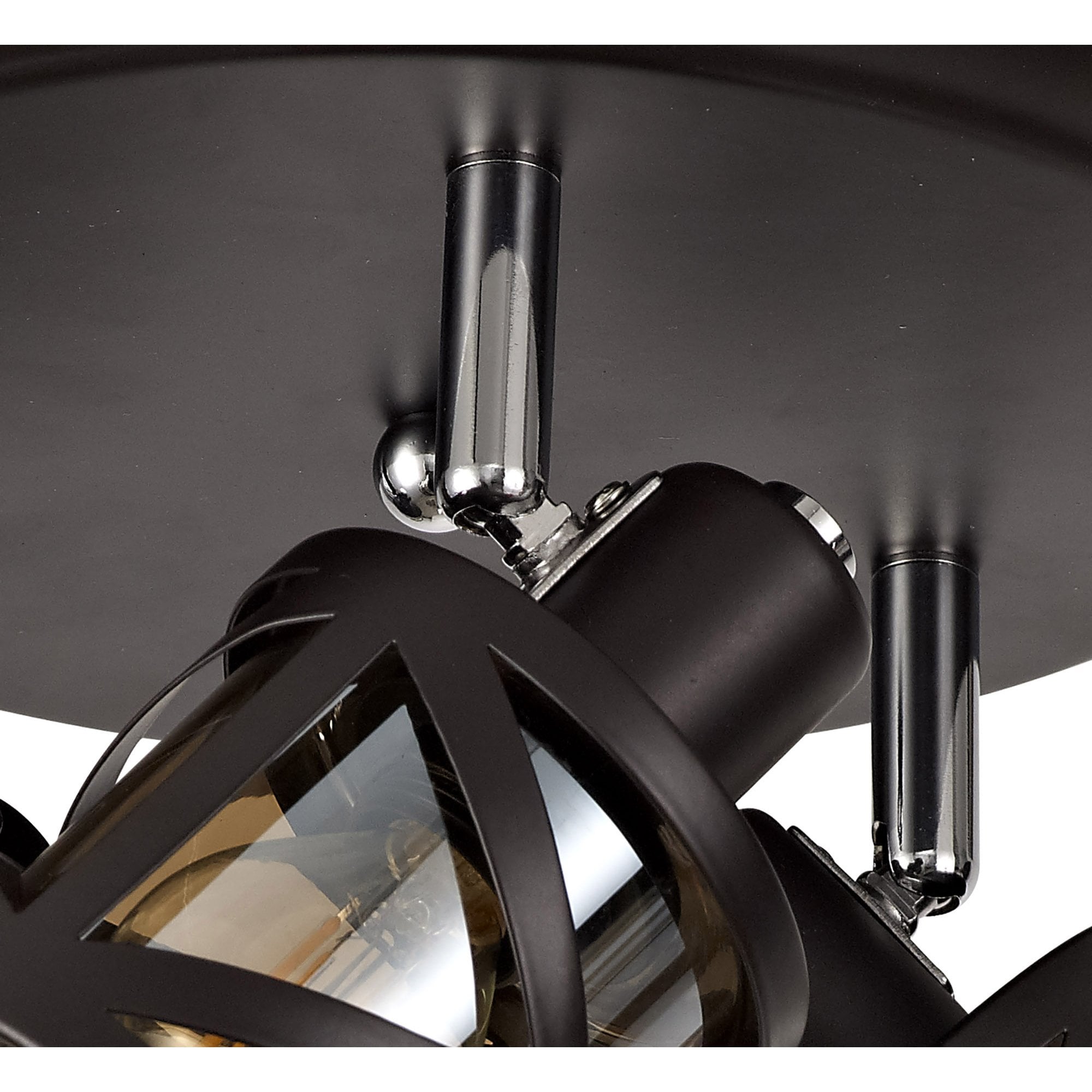 NL81449 Nivarna 3 Light Round Spot Light Oiled Bronze/Polished Chrome/Amber
