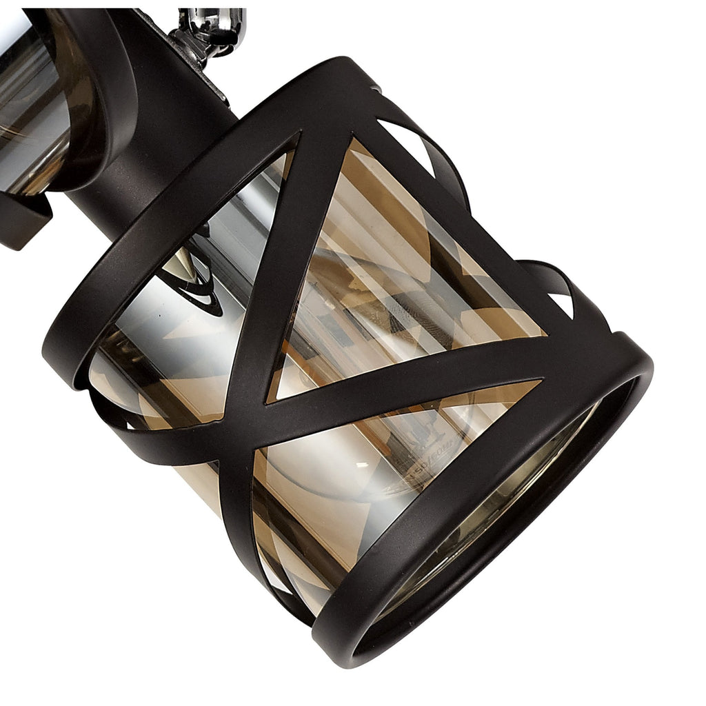 NL81449 Nivarna 3 Light Round Spot Light Oiled Bronze/Polished Chrome/Amber