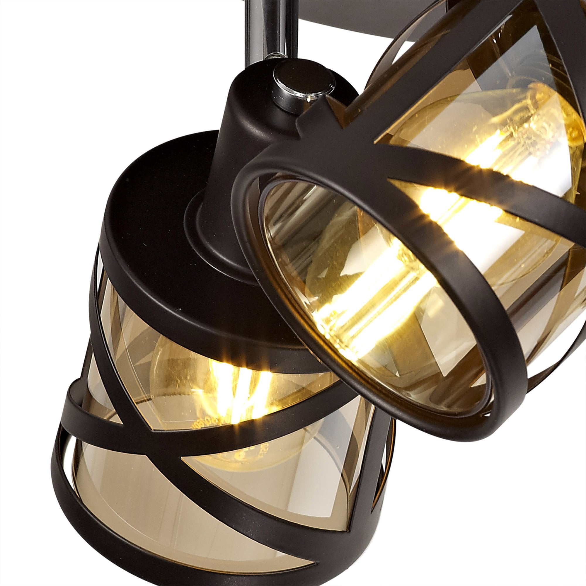 NL81449 Nivarna 3 Light Round Spot Light Oiled Bronze/Polished Chrome/Amber