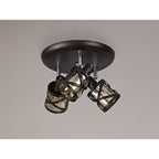 NL81449 Nivarna 3 Light Round Spot Light Oiled Bronze/Polished Chrome/Amber