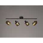 NL81459 Nivarna 4 Light Bar Spot Light Oiled Bronze/Polished Chrome/Amber