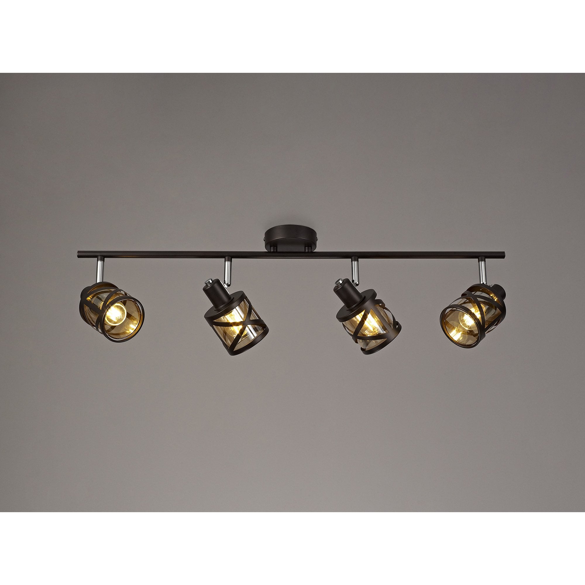 NL81459 Nivarna 4 Light Bar Spot Light Oiled Bronze/Polished Chrome/Amber