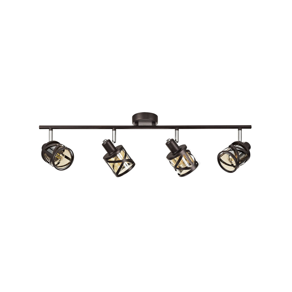NL81459 Nivarna 4 Light Bar Spot Light Oiled Bronze/Polished Chrome/Amber