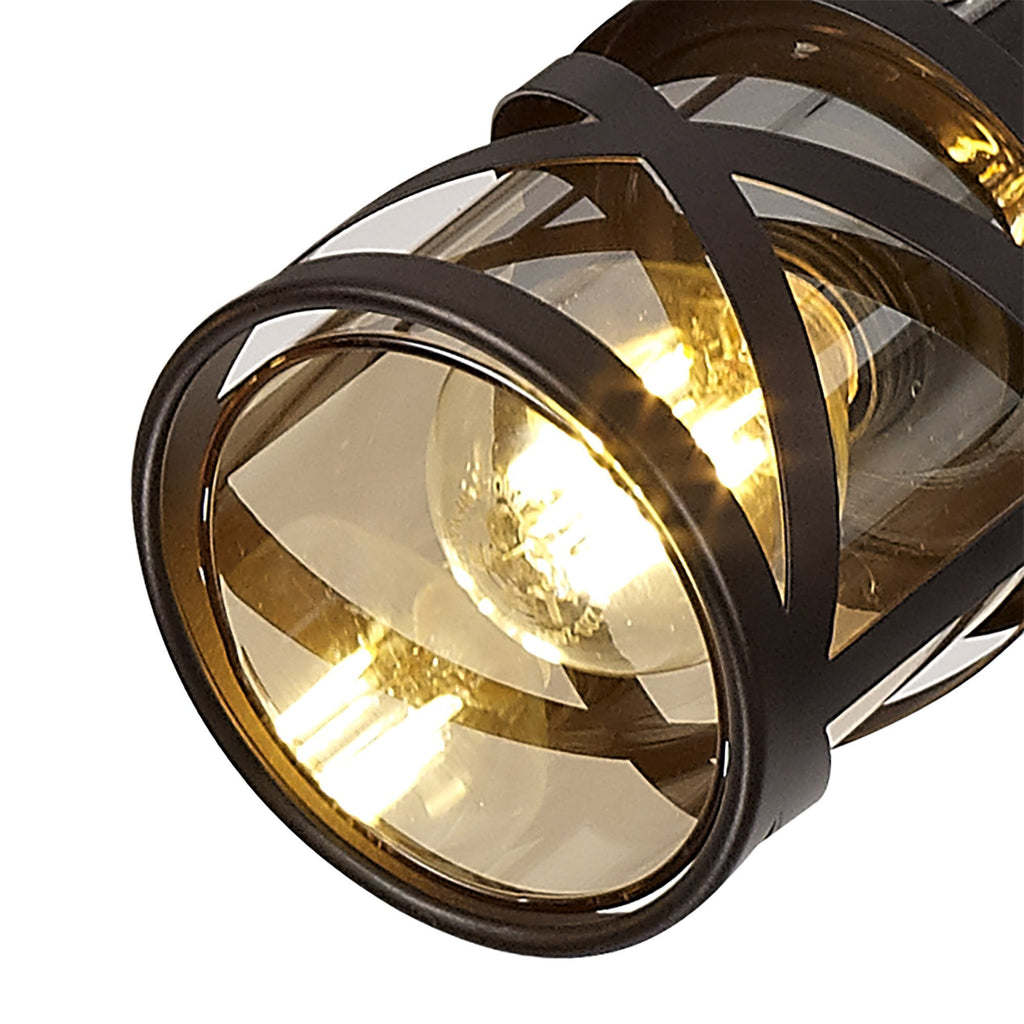 NL81459 Nivarna 4 Light Bar Spot Light Oiled Bronze/Polished Chrome/Amber