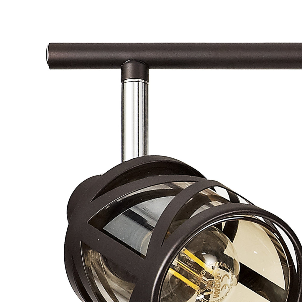 NL81459 Nivarna 4 Light Bar Spot Light Oiled Bronze/Polished Chrome/Amber