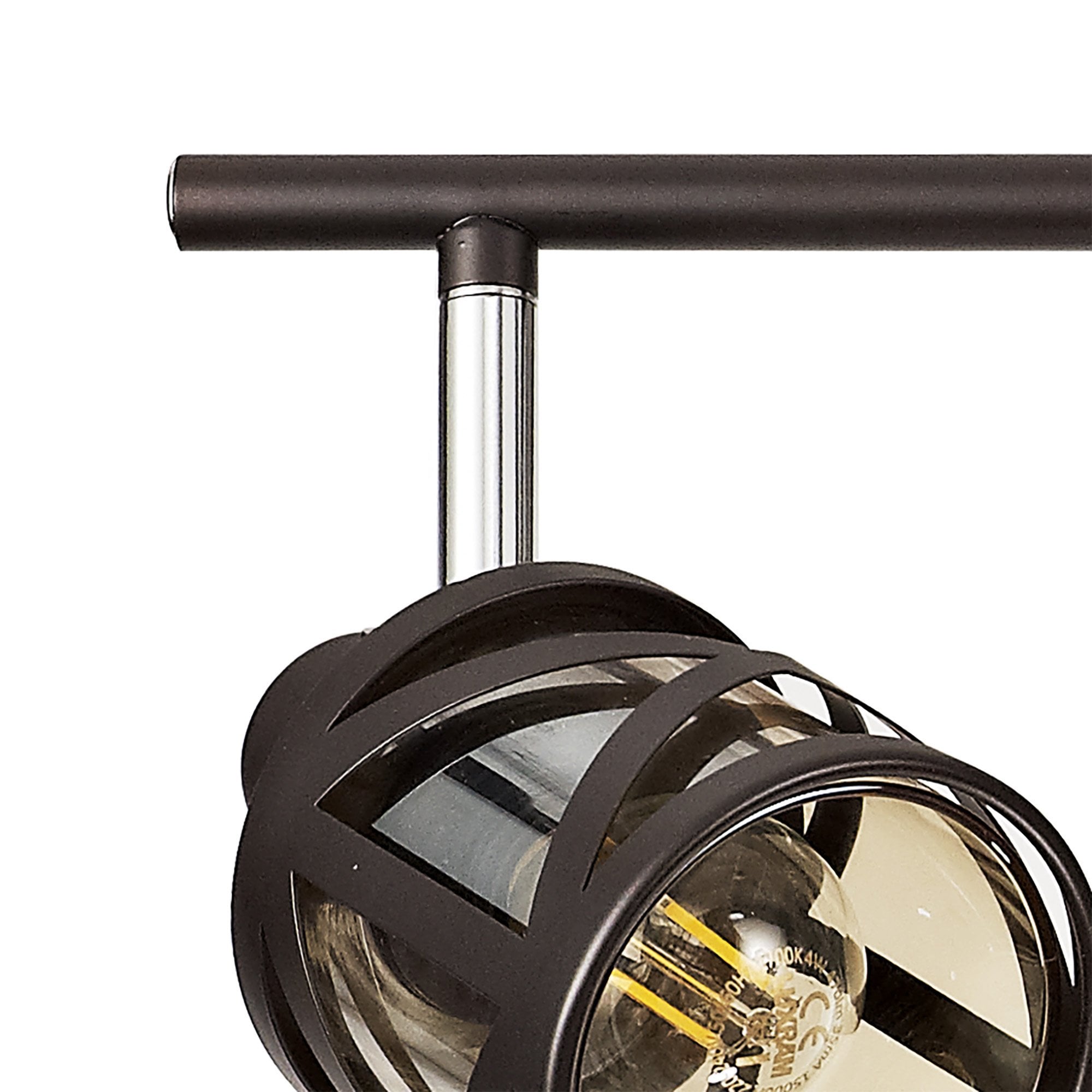 NL81459 Nivarna 4 Light Bar Spot Light Oiled Bronze/Polished Chrome/Amber