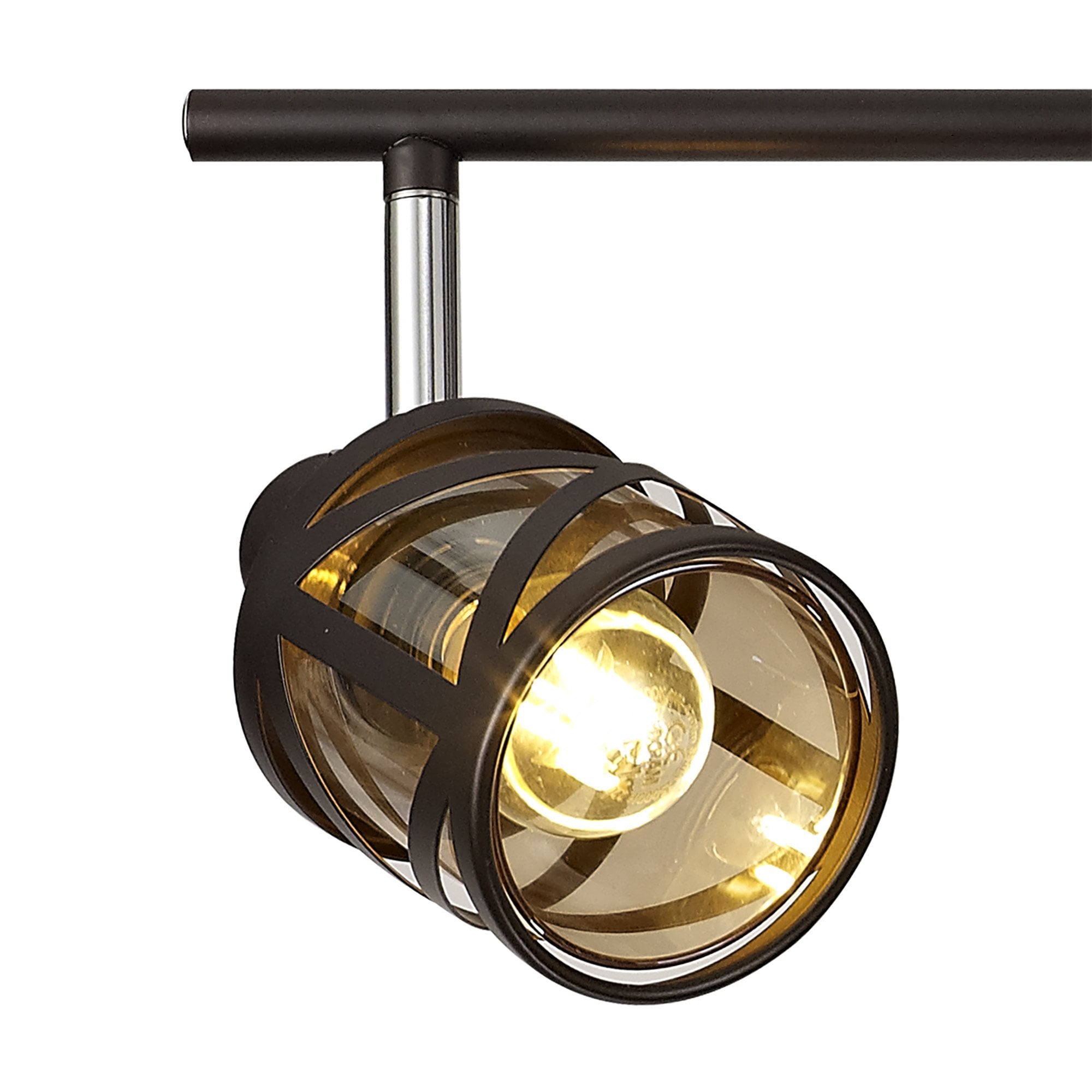 NL81459 Nivarna 4 Light Bar Spot Light Oiled Bronze/Polished Chrome/Amber