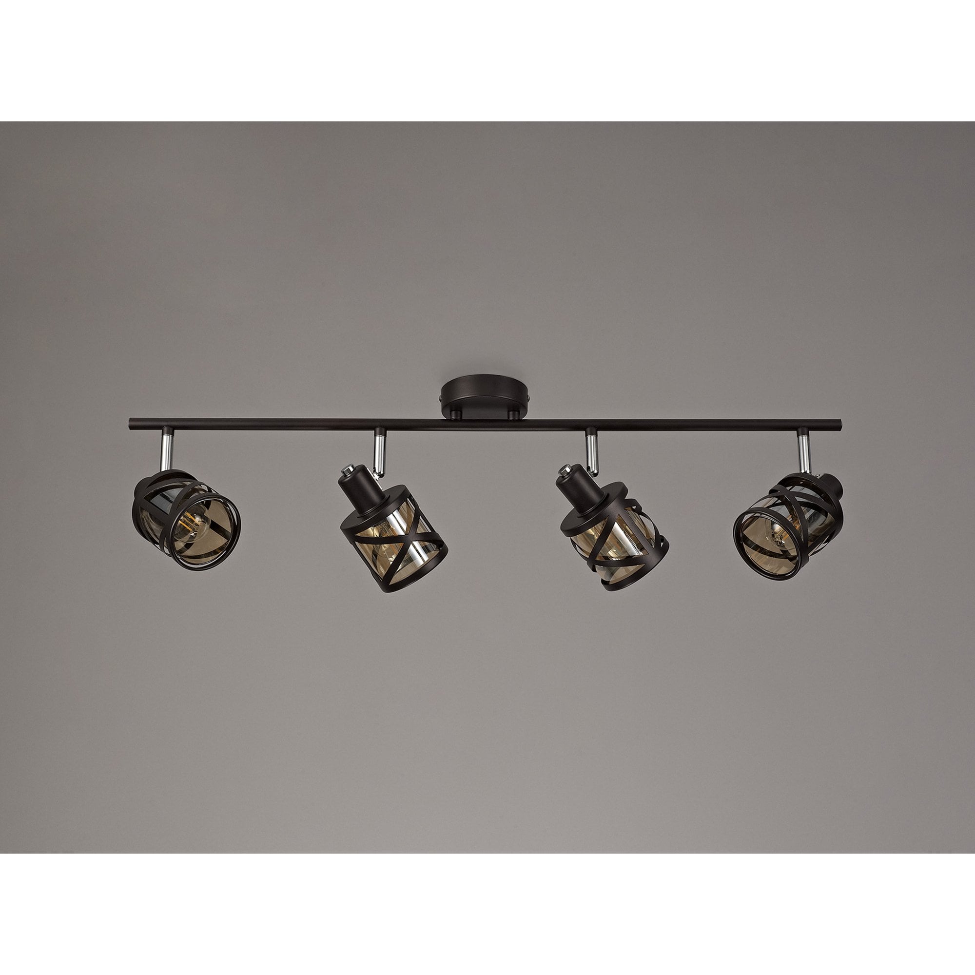 NL81459 Nivarna 4 Light Bar Spot Light Oiled Bronze/Polished Chrome/Amber
