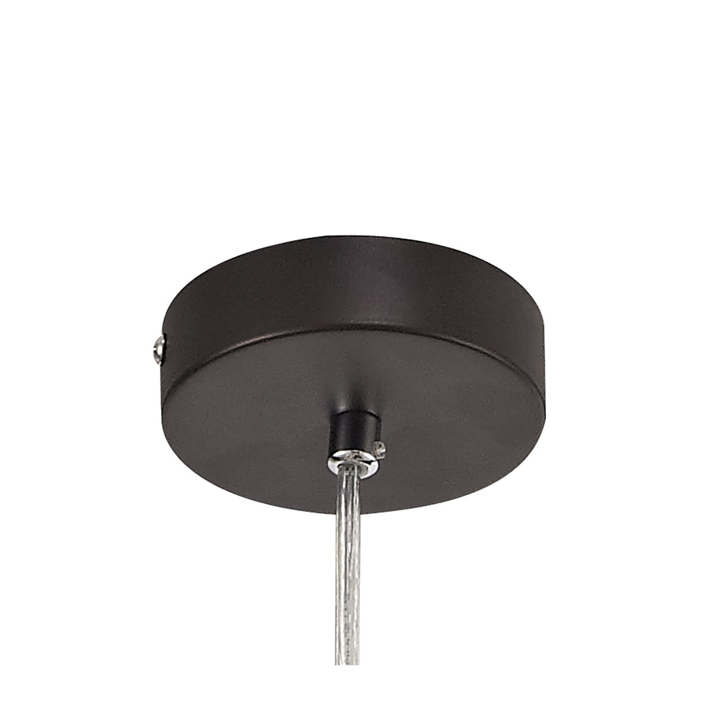 NL81469 Nivarna 1 Light Pendant Oiled Bronze/Polished Chrome/Amber