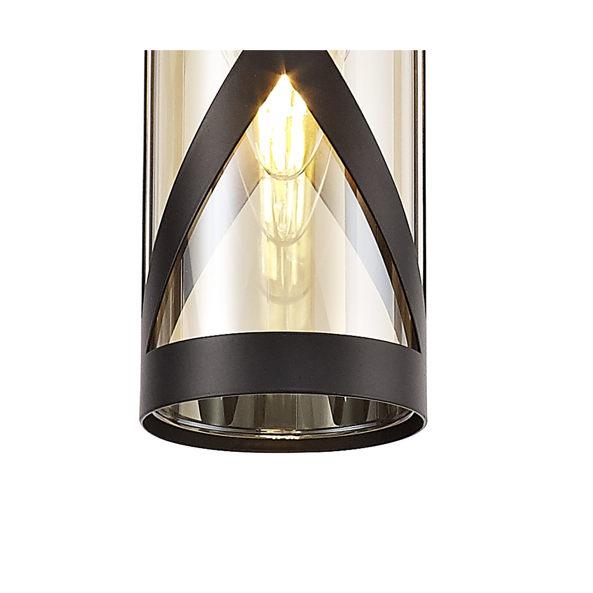 NL81469 Nivarna 1 Light Pendant Oiled Bronze/Polished Chrome/Amber