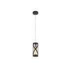 NL81469 Nivarna 1 Light Pendant Oiled Bronze/Polished Chrome/Amber