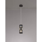 NL81469 Nivarna 1 Light Pendant Oiled Bronze/Polished Chrome/Amber