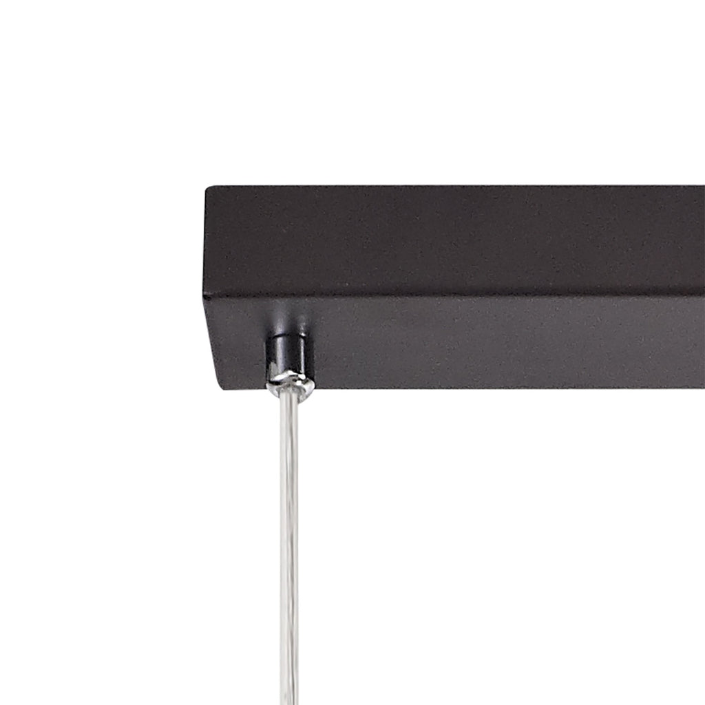 NL81479 Nivarna 4 Light Bar Linear Pendant Oiled Bronze/Polished Chrome/Amber