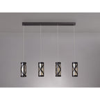 NL81479 Nivarna 4 Light Bar Linear Pendant Oiled Bronze/Polished Chrome/Amber