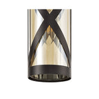 NL81489 Nivarna 3 Light Round Pendant Oiled Bronze/Polished Chrome/Amber