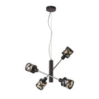 NL81499 Nivarna 4 Light Adjustable Pendant Oiled Bronze/Polished Chrome/Amber