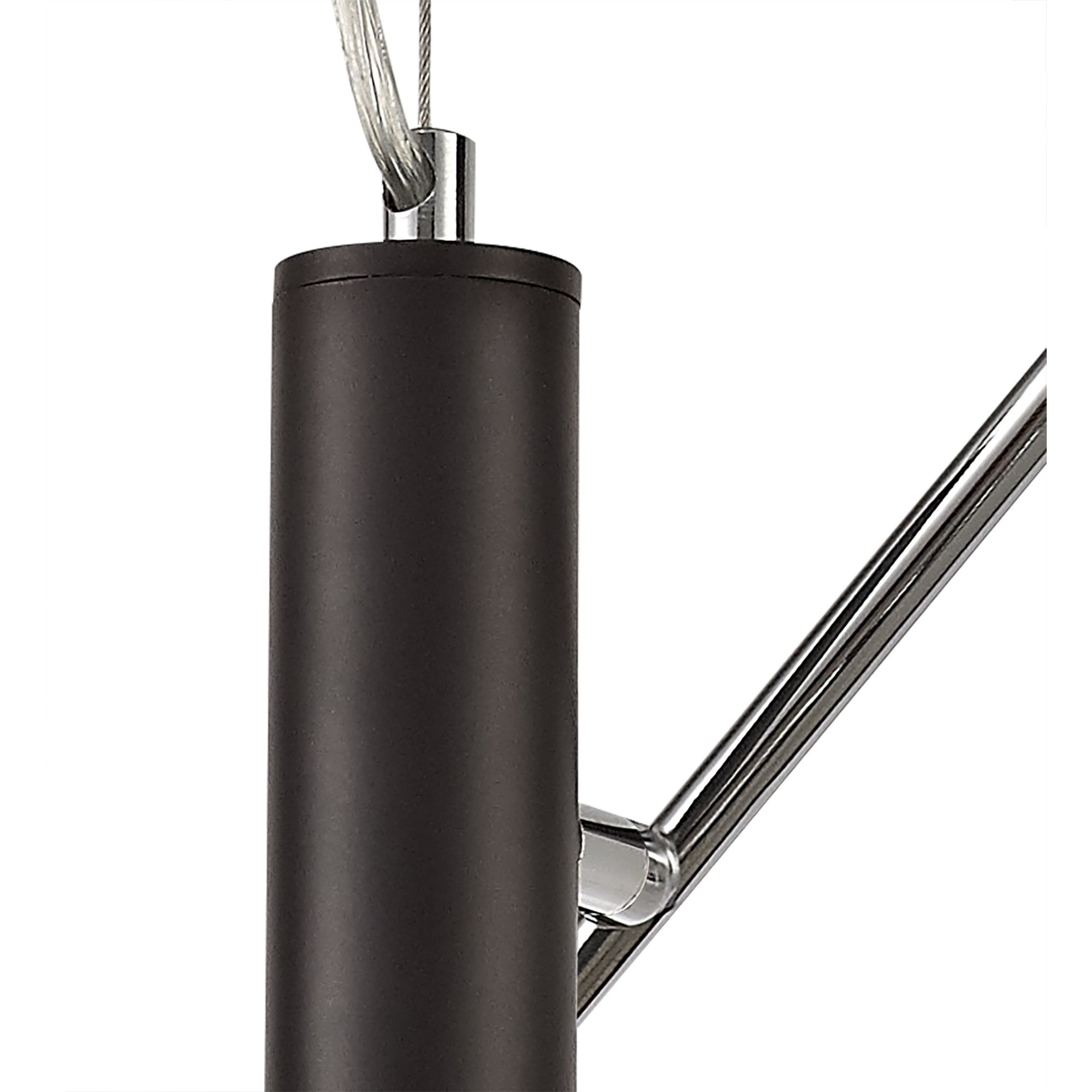 NL81499 Nivarna 4 Light Adjustable Pendant Oiled Bronze/Polished Chrome/Amber