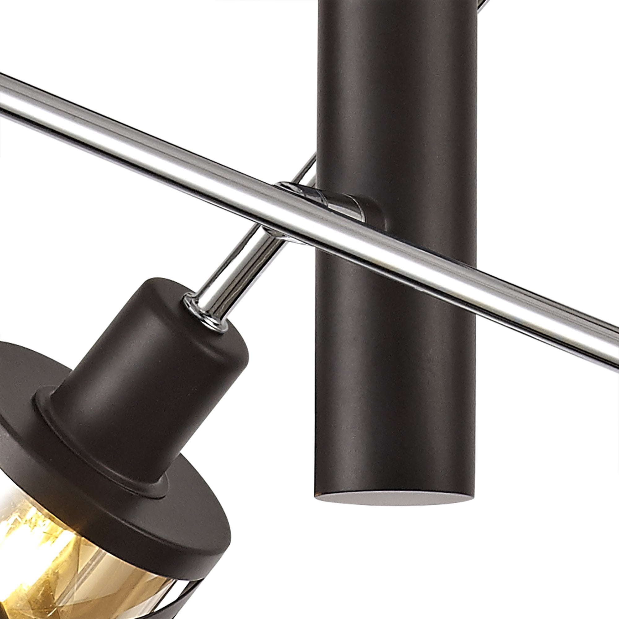 NL81499 Nivarna 4 Light Adjustable Pendant Oiled Bronze/Polished Chrome/Amber
