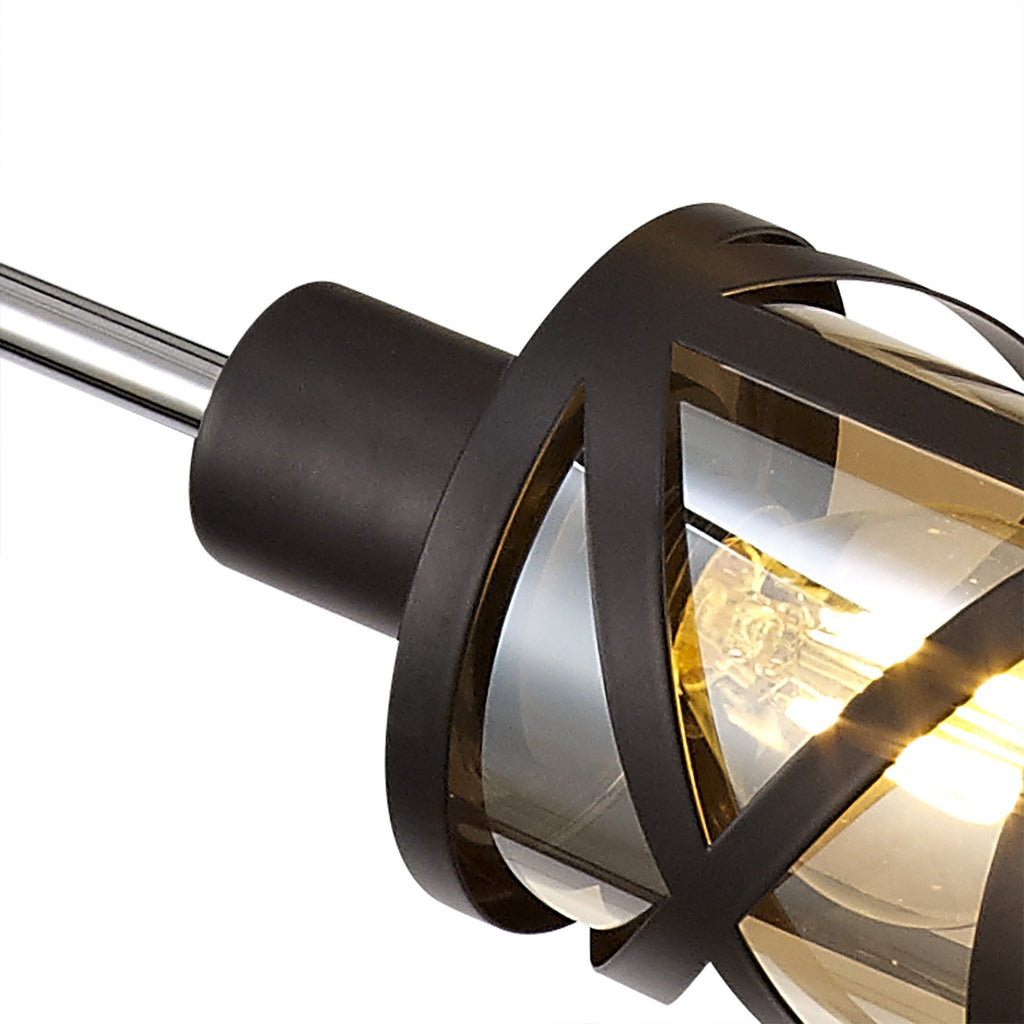 NL81499 Nivarna 4 Light Adjustable Pendant Oiled Bronze/Polished Chrome/Amber