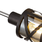 NL81499 Nivarna 4 Light Adjustable Pendant Oiled Bronze/Polished Chrome/Amber