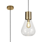 NL81339 Olivia Narrow Pendant 1 Light Ancient Brass/Clear Glass