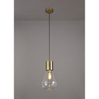 NL81339 Olivia Narrow Pendant 1 Light Ancient Brass/Clear Glass