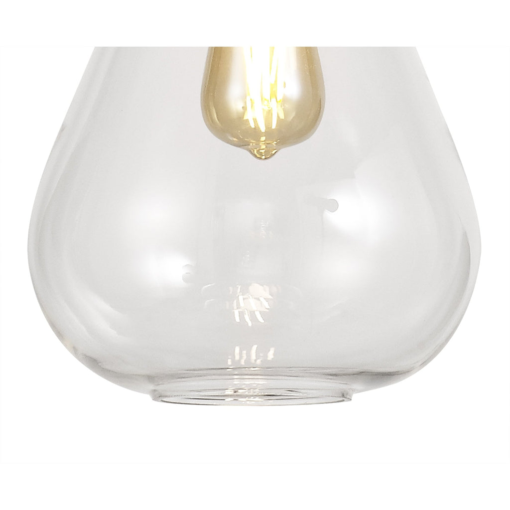 NL81339 Olivia Narrow Pendant 1 Light Ancient Brass/Clear Glass