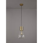 NL81339 Olivia Narrow Pendant 1 Light Ancient Brass/Clear Glass