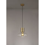 NL81349 Olivia Wide Pendant 1 Light Ancient Brass/Clear Glass
