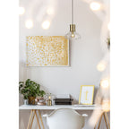 NL81349 Olivia Wide Pendant 1 Light Ancient Brass/Clear Glass