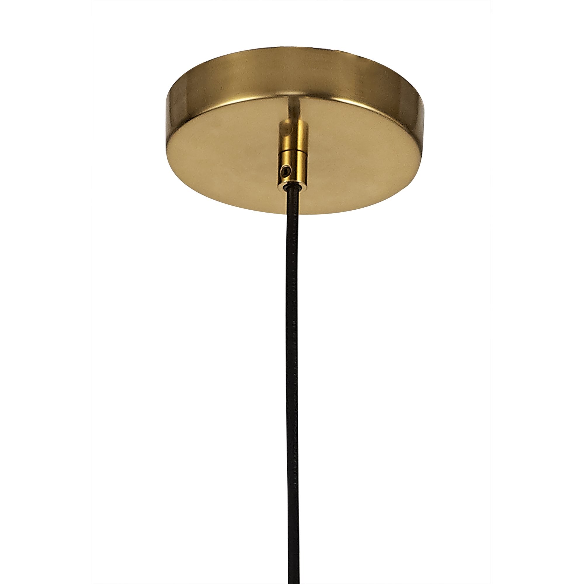 NL81349 Olivia Wide Pendant 1 Light Ancient Brass/Clear Glass