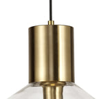 NL81349 Olivia Wide Pendant 1 Light Ancient Brass/Clear Glass