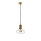 NL81349 Olivia Wide Pendant 1 Light Ancient Brass/Clear Glass