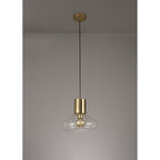 NL81349 Olivia Wide Pendant 1 Light Ancient Brass/Clear Glass