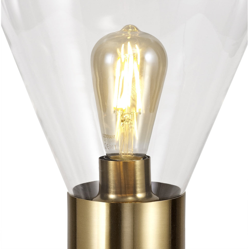 NL81359 Olivia Narrow Table Lamp 1 Light Ancient Brass/Clear Glass
