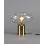 NL81369 Olivia Wide Table Lamp 1 Light Ancient Brass/Clear Glass