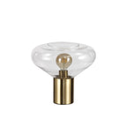 NL81369 Olivia Wide Table Lamp 1 Light Ancient Brass/Clear Glass
