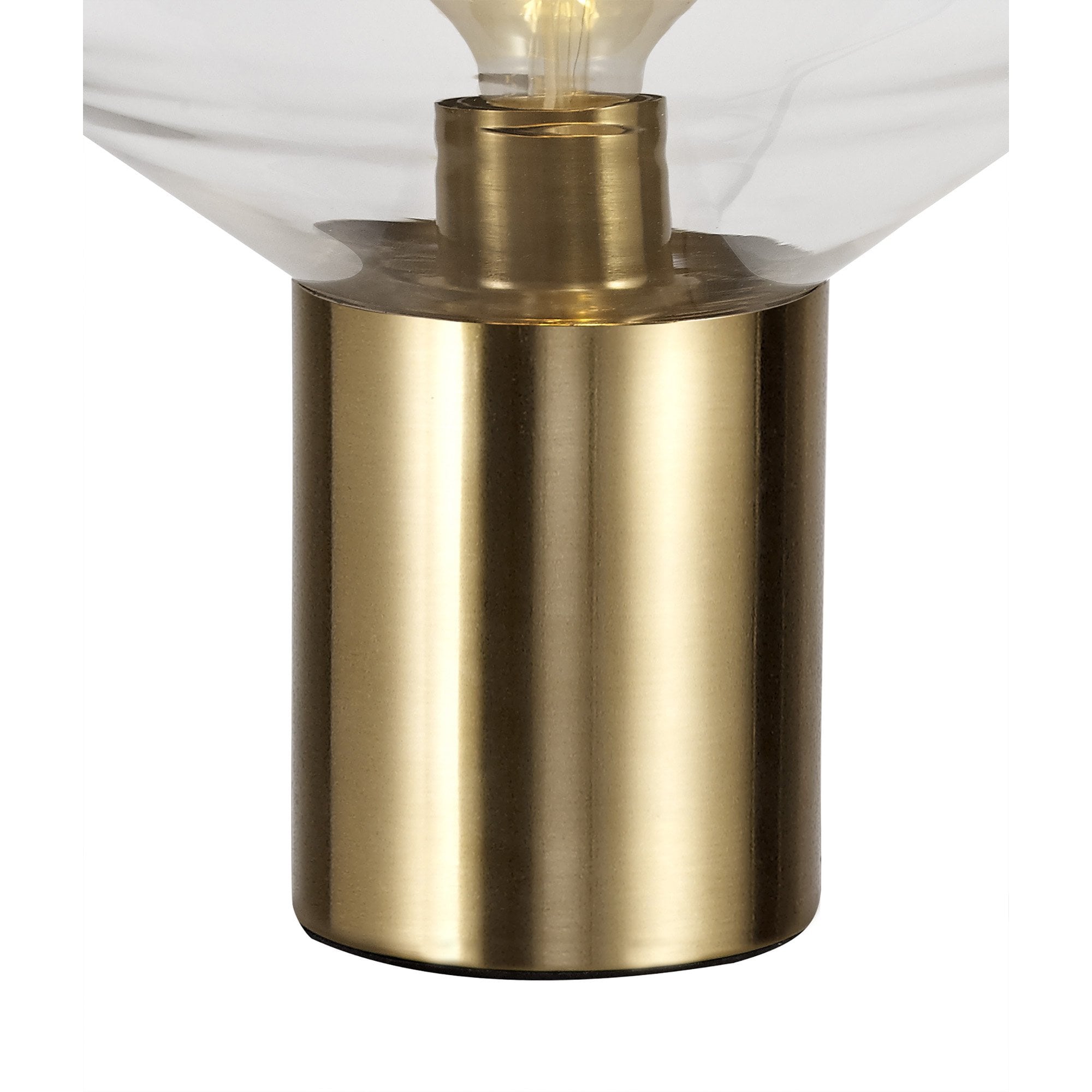 NL81369 Olivia Wide Table Lamp 1 Light Ancient Brass/Clear Glass