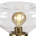 NL81369 Olivia Wide Table Lamp 1 Light Ancient Brass/Clear Glass