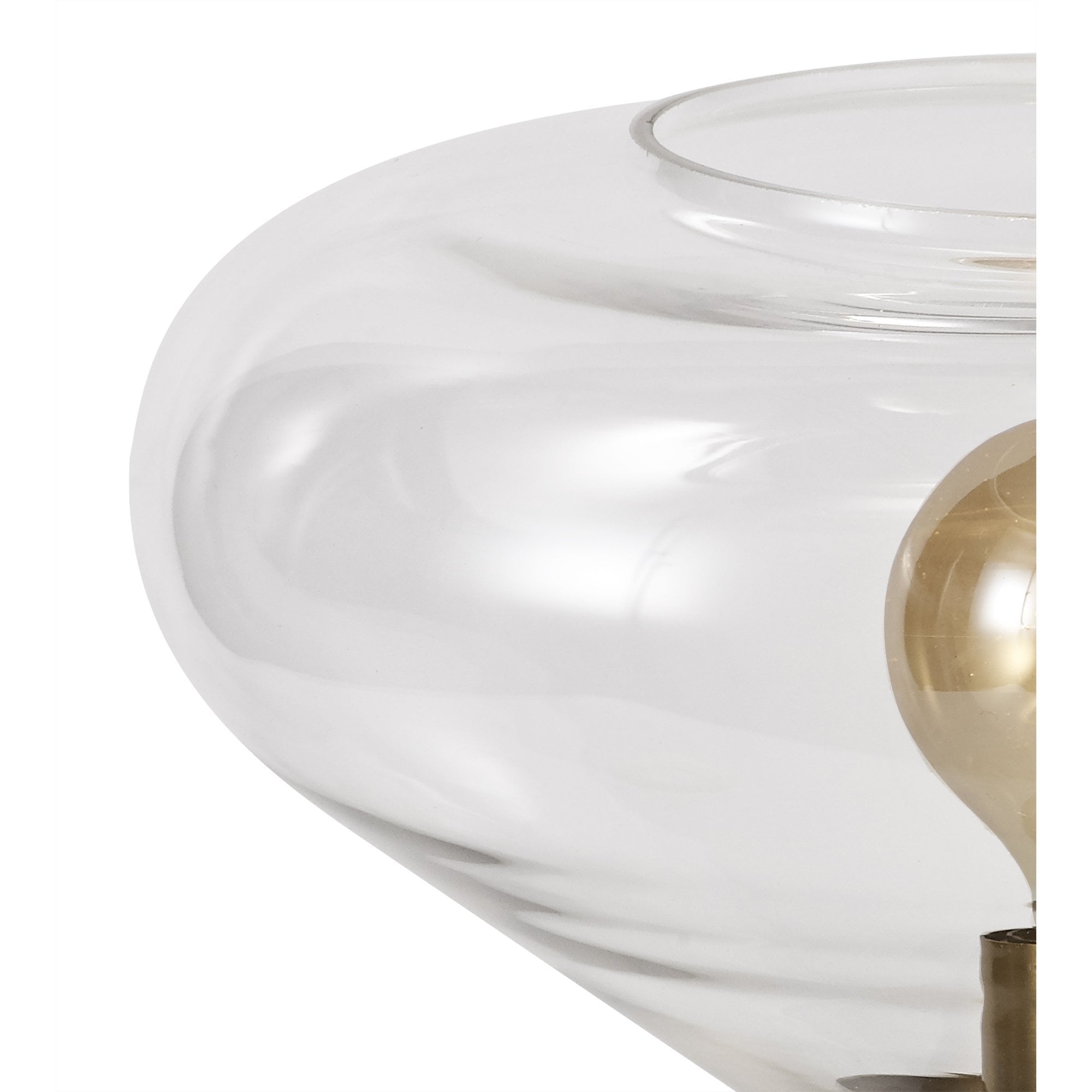 NL81369 Olivia Wide Table Lamp 1 Light Ancient Brass/Clear Glass