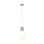 NL84639 Olivia Narrow Pendant Satin Nickel/Opal Glass & Clear Twisted Cable